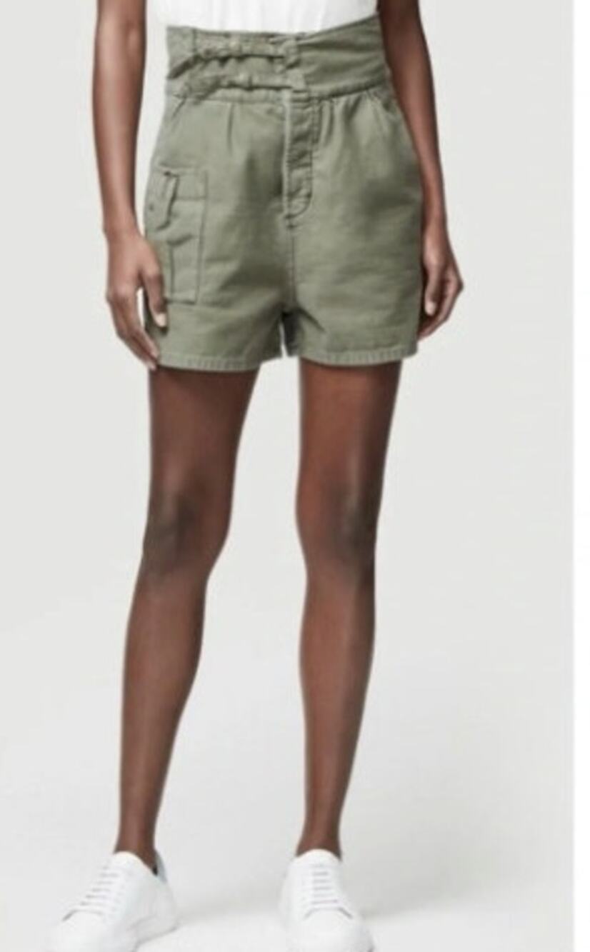Frame Denim Women's Military Green High Rise Utility Shorts Size 25